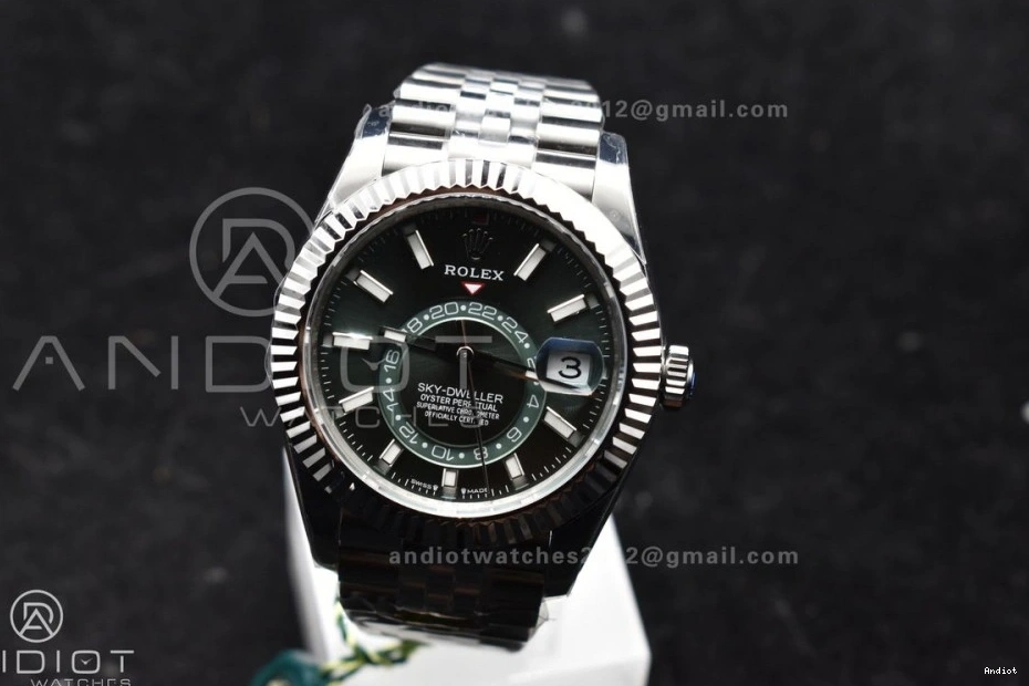 A2824 904L Jubilee SS Bracelet on Dial 326934 Best ZF 1:1 Green SS Edition Sky-Dweller 1107